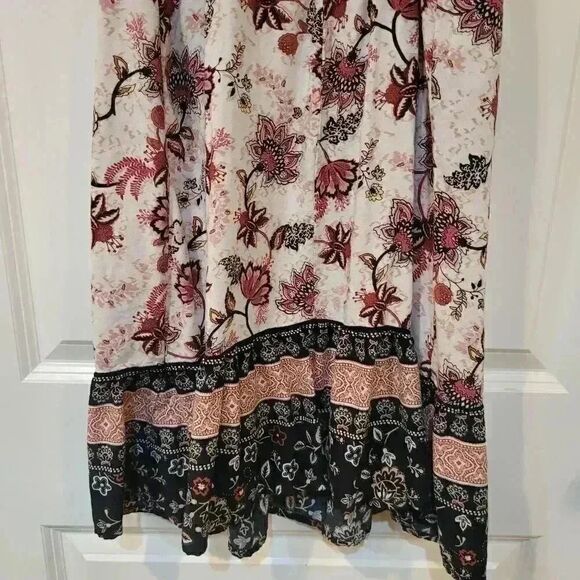 𝅺Maurice's Women's Black/White Floral Rayon Adj Strap SunDress EUC sz XS - Picture 11 of 11